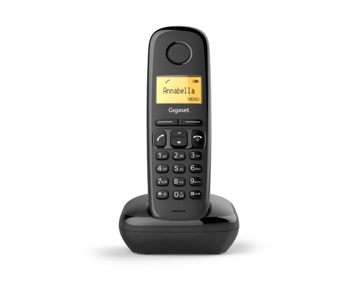 Siemens Gigaset AL410 – Schnurloses DECT-Telefon, Schwarz – Mit Adapter, Reichweite Bis 300 M Im Freien