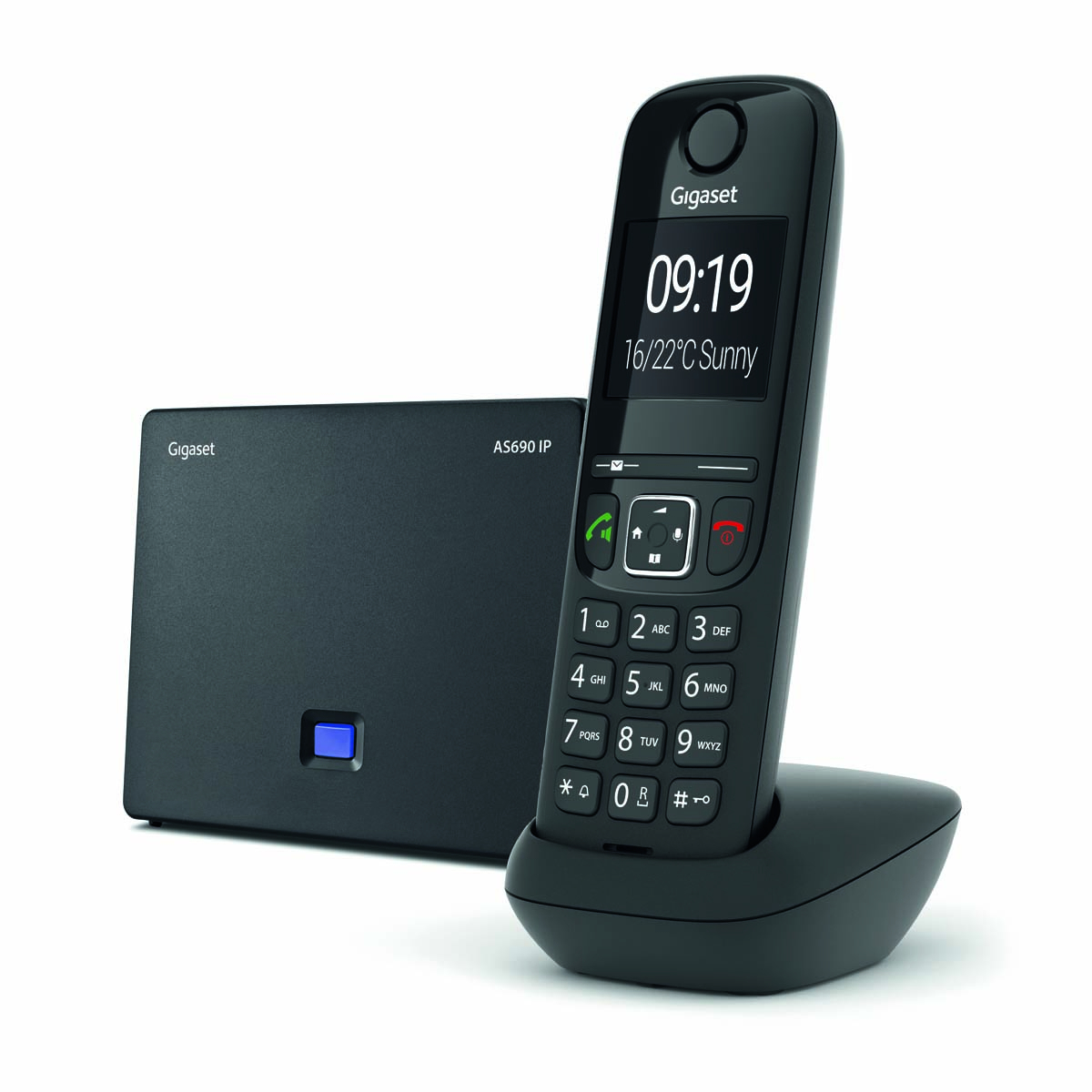 Gigaset AS690 - téléphone DECT sans fil - grand écran à haut contraste -  excellente qualité audio - profils sonores réglables - fonction mains  libres - protection des appels indésirables, noir : : High-Tech