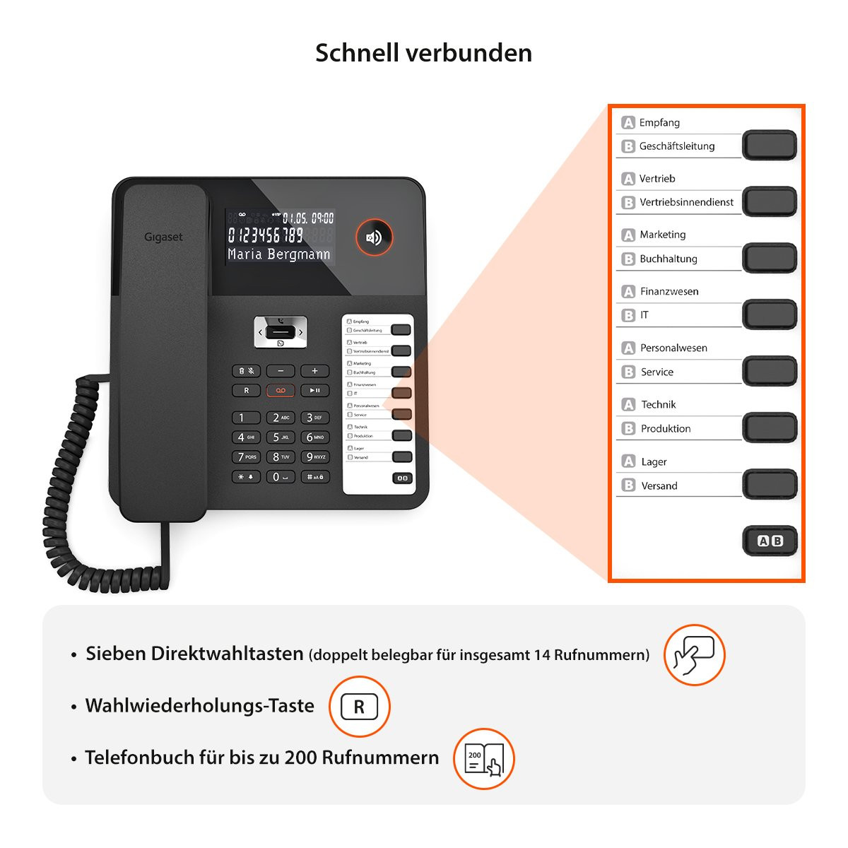 Wand- und Tischtelefon Gigaset DESK 800A mit Anrufbeantworter kaufen