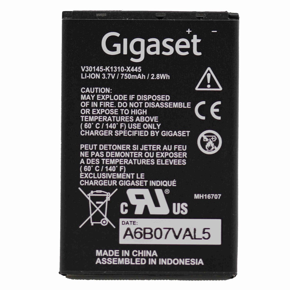 Gigaset Original Blackberry LI-ION Batterie pour Siemens Gigaset SL400/SL400A/SL400H 