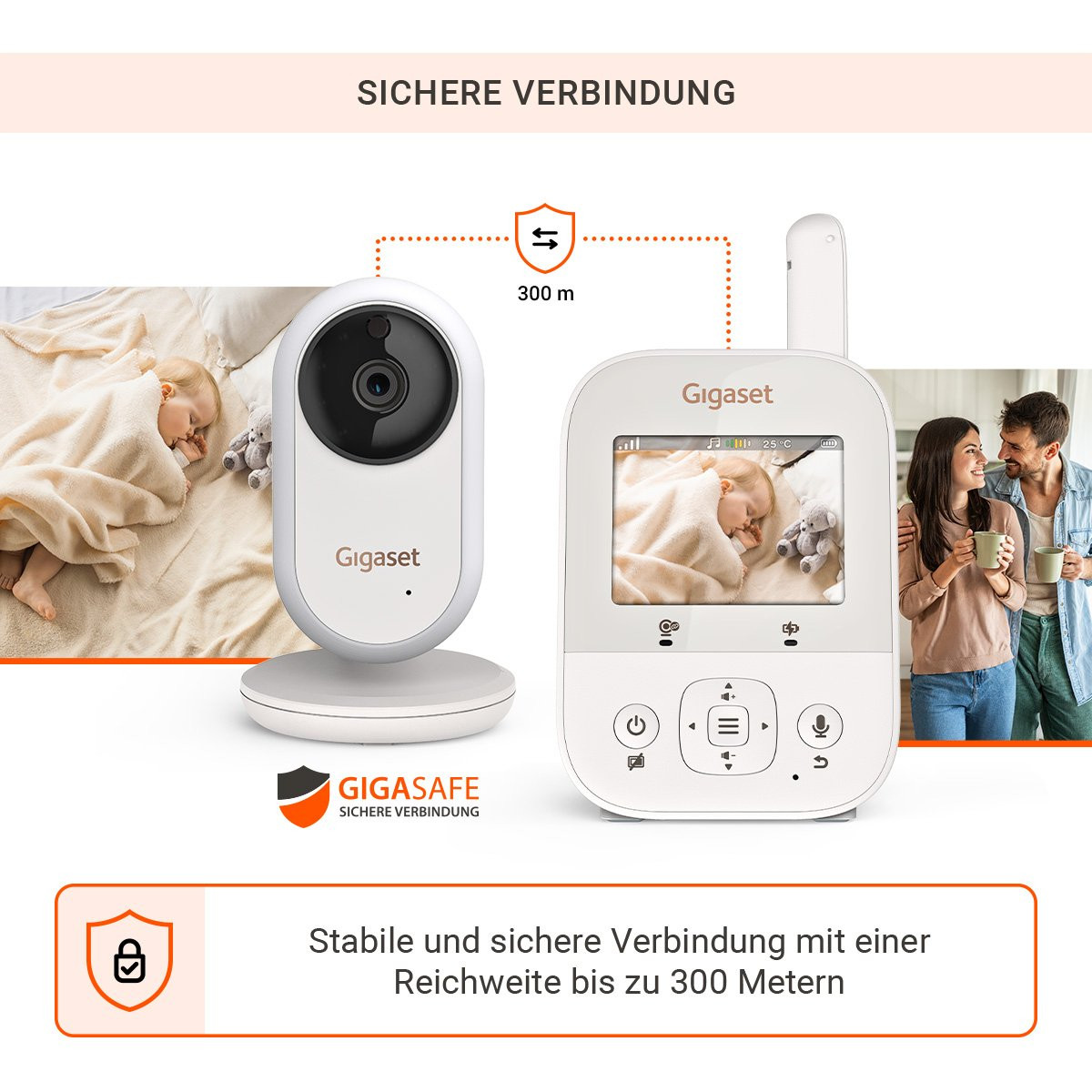 Video-Babyphone mit sicherer Verbindung und hoher Reichweite