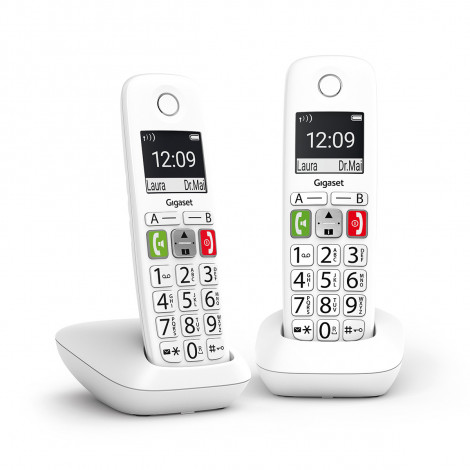 GIGASET E290 Blanc Téléphone Fixe sans fil - Larges touches avec Quadrimedia