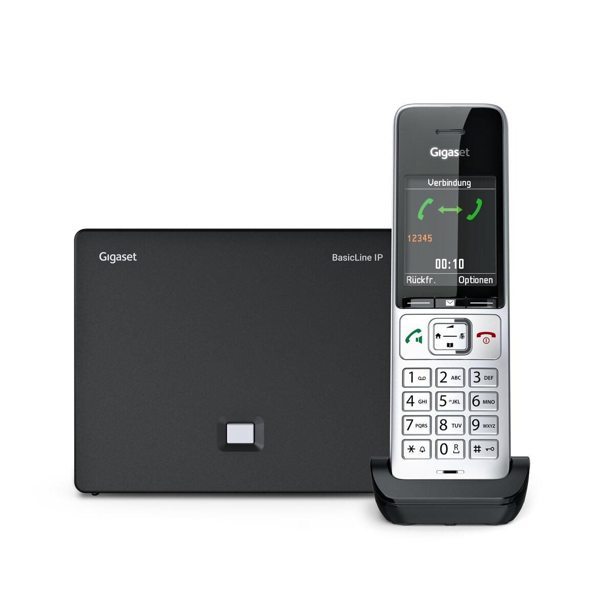 Gigaset BasicLine IP mit COMFORT 500HX, DECT-Telefon mit Uhr-Screensaver