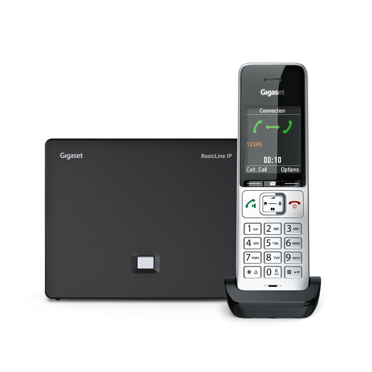 Gigaset BasicLine IP with COMFORT 500HX cordless IP phone with clock screensaver