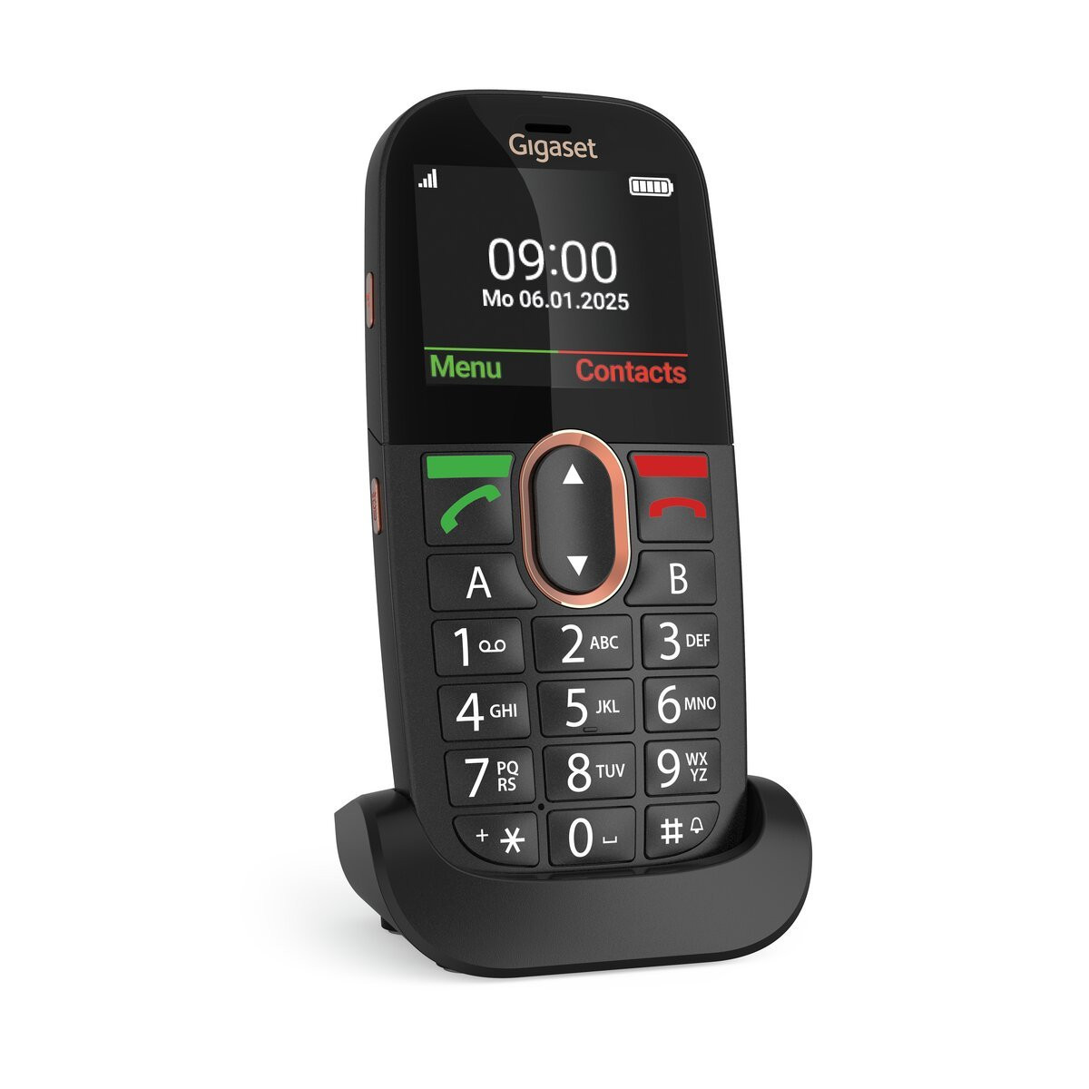 Front view with clearly legible display