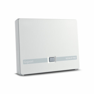 Gigaset N530 IP PRO Single-Zellen DECT IP-Basisstation, schräge Frontansicht von links.