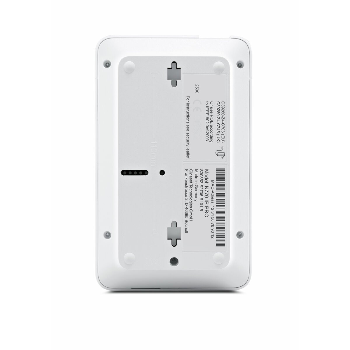 Vista frontale sinistra della stazione base Gigaset N770 IP PRO DECT IP