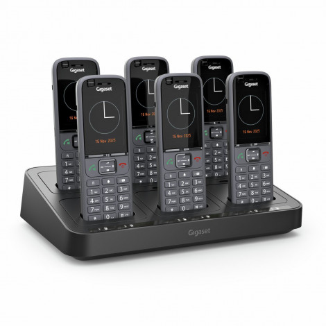 Space for 6 Gigaset Professional handsets (not included)