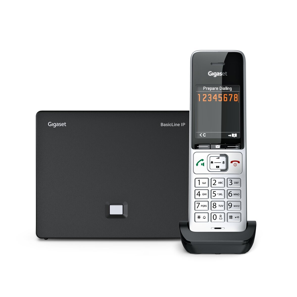 Gigaset BasicLine IP z COMFORT 500HX, telefon DECT z zegarem jako wygaszaczem ekranu