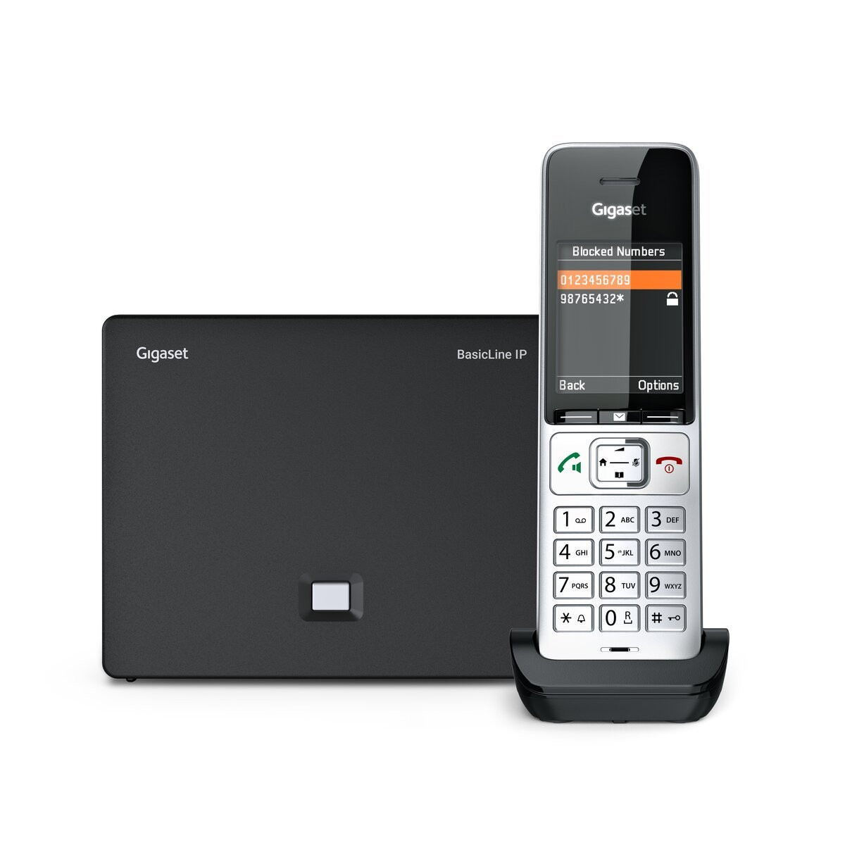 Gigaset BasicLine IP z COMFORT 500HX, telefon DECT z zegarem jako wygaszaczem ekranu