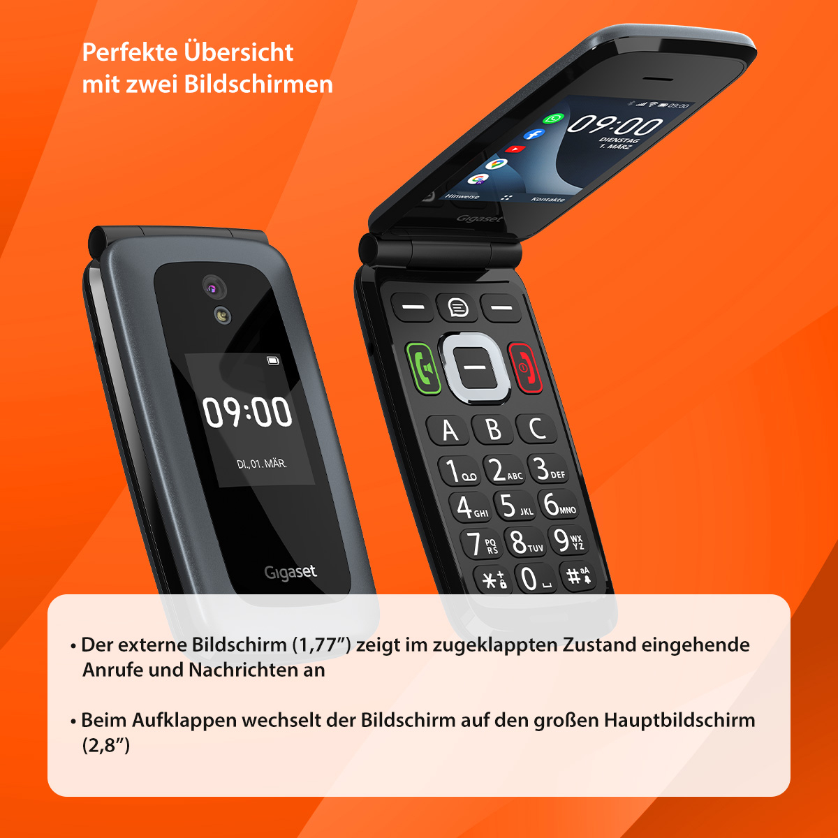 Gigaset GL7 das Klapphandy mit WhatsApp und Facebook kaufen